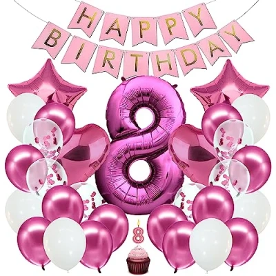 Afbeelding van Envami Ballon Verjaardag XXl Roze Reuze Folieballon In 40&quot; 101Cm Verjaardagsdecoratie Nummerballondecoratie Voor Vliegt Met Helium (Set Nr. 8)