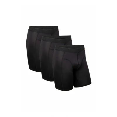 Afbeelding van DANISH ENDURANCE Set van 3 sportboxershorts voor heren, ademend, zacht, anti wrijving, L, zwart.