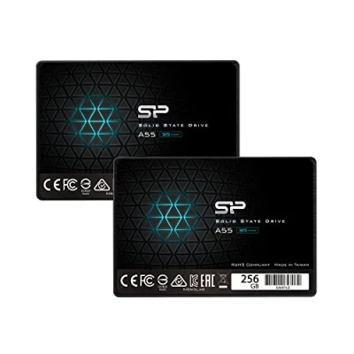 Afbeelding van Silicon Power 2 stuks 256 GB SSD 3D NAND A55 SLC Performance Boost SATA III 2,5 inch 7 mm (0,28 inch) interne Solid State Drive