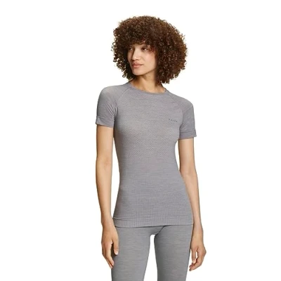 Afbeelding van FALKE Wool Tech Light thermoregulerend anti zweet Merinowol sportondergoed sportshirt dames grijs Maat M