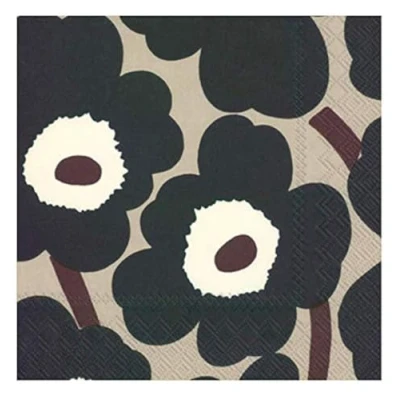 Afbeelding van Marimekko Unikko papieren servetten, vierkant, 3 laags, 33 cm, blauw, 20 stuks