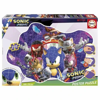 Afbeelding van Set van 4 Puzzels Sonic Prime 250 Onderdelen