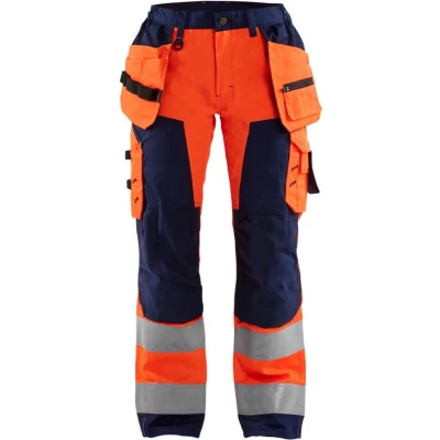Afbeelding van Blaklader Dames werkbroek High Vis met spijkerzakken 7156 1811 Oranje/Marineblauw C34