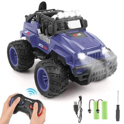 Afbeelding van op afstand bestuurbare auto voor kinderen, 1:16, 20 km/u, radiografisch auto, hoge snelheid, RC met verlichting, bestuurde vrachtwagen, offroad, cadeau jongens en