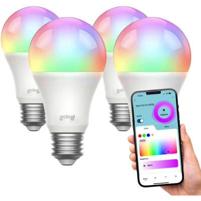 Afbeelding van Gologi Slimme E27 bulb lampen (set van 4) 16M kleuren RGB