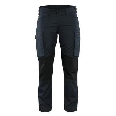 Image de Pantalon services stretch femme marine/noir, lavage industriel