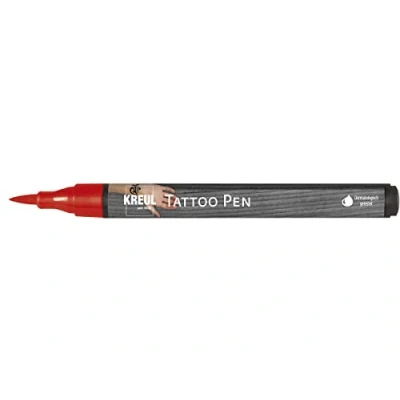 Image de C.kreul tattoo pen hobby line, rouge largeur de trac: 0,5 3,0 mm, pointe pinceau souple et rsistante, encre cosmtique ... bas