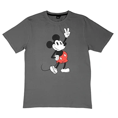 Afbeelding van Disney Mickey Mouse T shirt voor heren, korte mouwen, grijs, grijs.