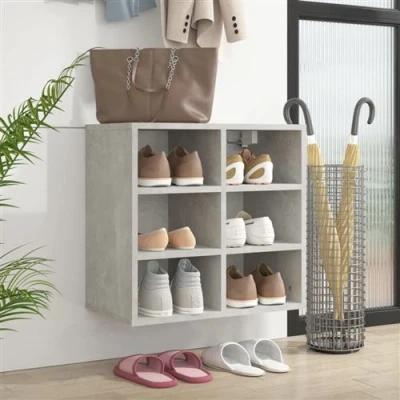Afbeelding van vidaXL Schoenenkast 52,5x30x50 cm betongrijs