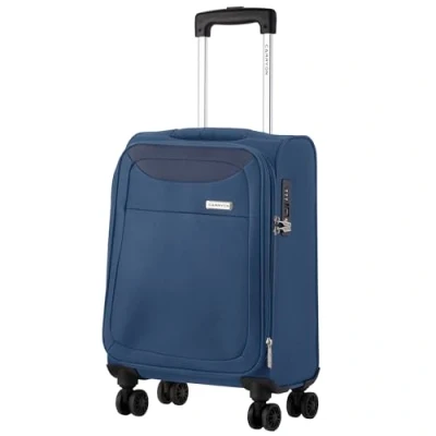 Afbeelding van CarryOn Air Handbagage Reiskoffer 55 x 35 20 cm Zachte Trolley Koffer 41 Liter Lichtgewicht Expander TSA slot Blauw