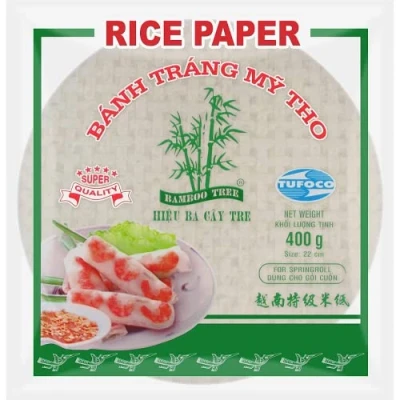 Afbeelding van Bamboo Tree Spring Roll wrapper Rice Paper Loempia rijstpapier 22cm 400g