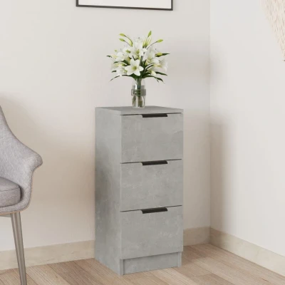 Afbeelding van Dressoir 30x30x70 cm bewerkt hout betongrijs