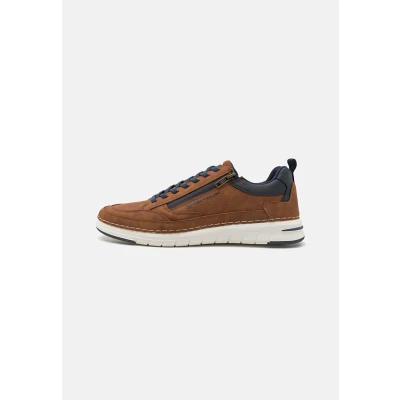 Afbeelding van TOM Tailor Sportieve veterschoenen, Heren, Maat: 43, Cognac Imitatieleer/ textiel