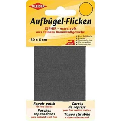 Afbeelding van 31001 Reparatiedoek opstrijkbaar donkergrijs