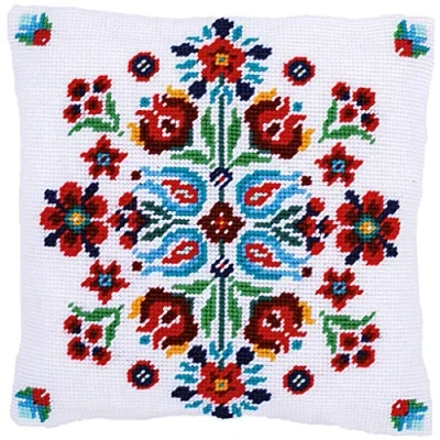 Afbeelding van Vervaco Penelope Folklore Kruissteekkussen pakket La Maison Victor PN 0168199