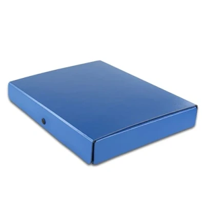Afbeelding van ELBA 400001922 documentendoos van hard karton met 3 kleppen en printkop 4 cm blauw