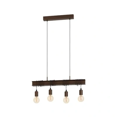 Afbeelding van EGLO Townshend 4 Hanglamp E27 70 cm Bruin