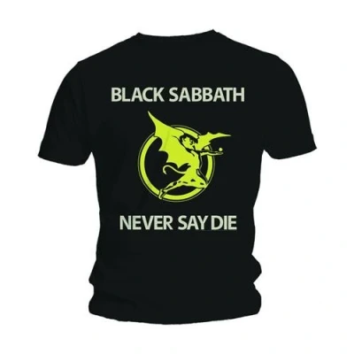 Afbeelding van Black Sabbath Never Say Die Heren T shirt L Zwart