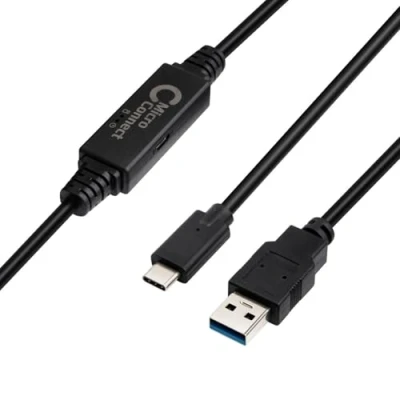 Afbeelding van Microconnect USB3.1CA10AMP USB kabel 10 m 3.2 Gen 1 (3.1 1) A C Zwart