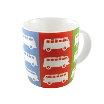 Afbeelding van BRISA VW Collection Volkswagen Combi Bus T1 Camper Van porseleinen koffiemok (New Bone China), theekop, grote mok voor de keuken, werkplaats, camping, cadeau/souvenir (street/meerkleurig)
