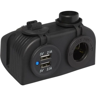 Afbeelding van Pro Plus Opbouw Kit: Stekkerdoos DIN + USB Poort Dubbel 2 x 2100mA blister