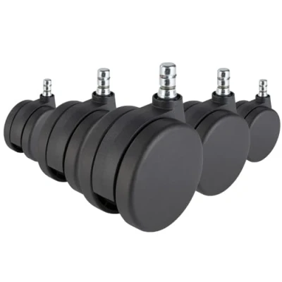 Afbeelding van Bureaustoel Wiel Zwart 5x Rolo No Noise 11mm/75mm Vloerbekleding