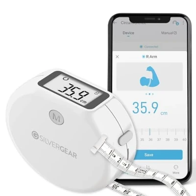 Afbeelding van Silvergear Meetlint Lichaam Omtrekmeter Body Mass Tape Slimme Omvangmeter Met App Rolmaat