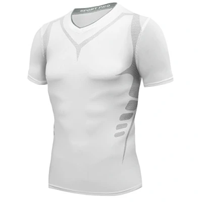 Afbeelding van AMZSPORT Compressieshirt voor heren, sport, sneldrogend, basislaag, top