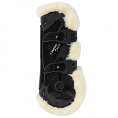 Afbeelding van Kentucky Horsewear Tendon Boots Zwart Bamboo Elastic Vegan Sheepskin Maat L