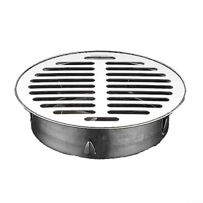 Afbeelding van HpLive 150 mm ronde roestvrijstalen vloersifon voor buitendak, insteekbare bodemsifon met grote verplaatsing, terras buiten