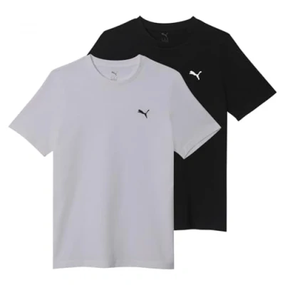 Afbeelding van Puma ESS LOGO TEE 2 PACK Tshirt basic, Heren, Maat: XXL, White/black
