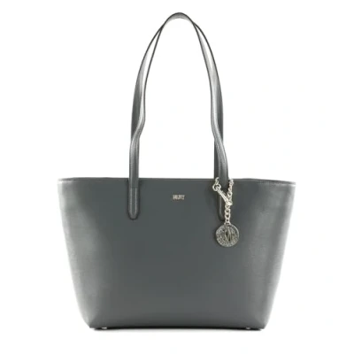 Afbeelding van DKNY Leren Shopper Schoudertas Bryant Tote Coal Grijs