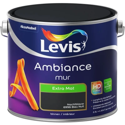 Afbeelding van Levis muurverf Ambiance mur extra mat 2.5l nachtblauw