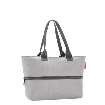 Afbeelding van Reisenthel Shopper E1 Schoudertas 12L Herringbone Grey Lichtgrijs