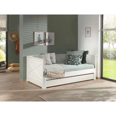 Afbeelding van LUCEVI Pino 93 Uitschuif Kajuitbed + Lattenbodem Wit 90/180x200 cm