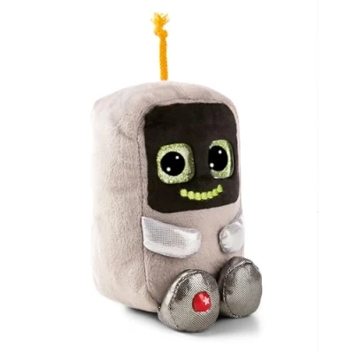 Afbeelding van Knuffeldier GLUBSCHIS Robot R03 Bot 15cm grijs zacht pluche, schattig om te knuffelen en spelen, voor kinderen volwassenen, een geweldig cadeau idee 61846