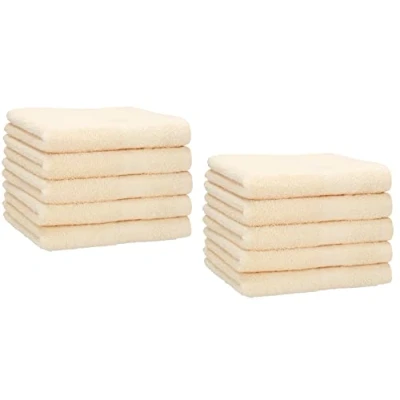 Afbeelding van Betz 10 stuks gastendoekjes PREMIUM 100% katoen gastendoekenset 30 x 50 cm kleur beige