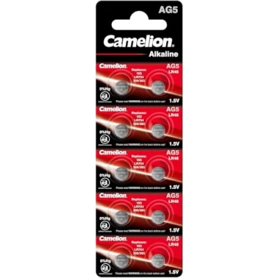 Afbeelding van Camelion alkaline AG5 LR48 LR48SW LR754 LR754SW SR754W 309 393 met 0% mercury/HG