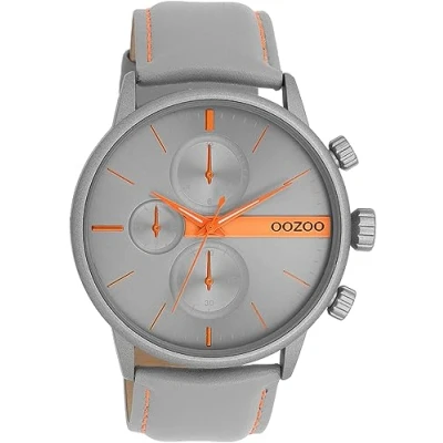 Afbeelding van OOZOO Timepieces grijze horloge met leren band C11225