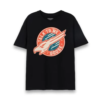 Afbeelding van Top Gun Plane Blue Print Heren T shirt, Schwarz.