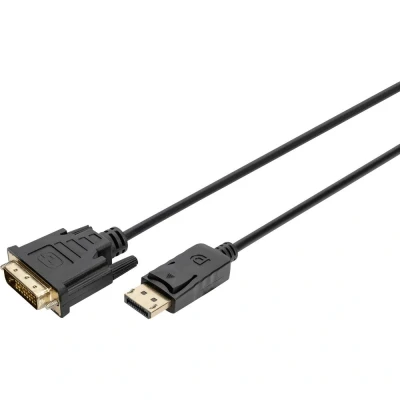 Afbeelding van Digitus AK 340306 020 S DisplayPort kabel / DVI Adapterkabel stekker, D 24+1 polige stekker 1.80 m Zwart