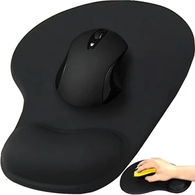 Afbeelding van Retoo muismat met gel handsteun, ergonomisch comfort, polssteun voor laptop en computer, polssteun, zwart