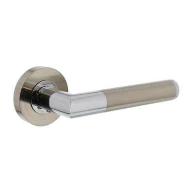 Afbeelding van Intersteel Deurklink chroom / nikkel Bastian Ø52x10 mm