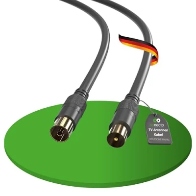 Afbeelding van conecto Tv kabel, antennekabel, coaxkabel, ICE stekker op stekker, dubbel afgeschermd, 1,50 m, zwart