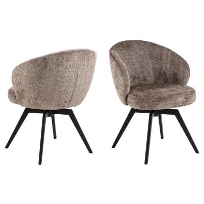 Afbeelding van Hjem Interiors Marla Stoffig Bruin Draaistoel