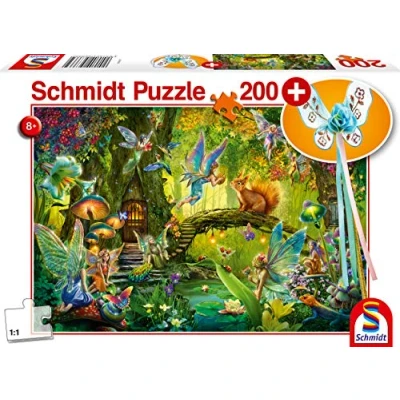 Image de Puzzle Schmidt Fées dans la forêt, 200 pièces, contient baguette magique