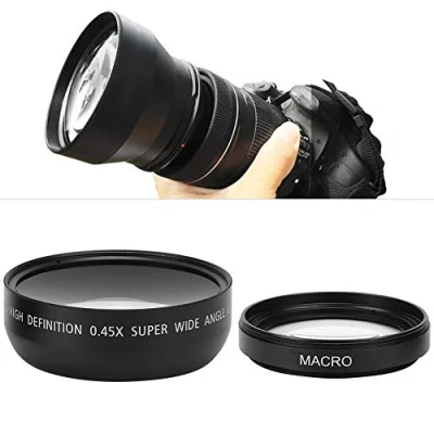 Afbeelding van 49 mm groothoeklens voor camera, 0,45 x groothoekmacrolens, universeel Canon Nikon Sony Olympus camera
