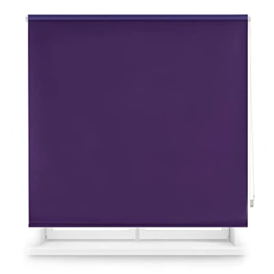 Afbeelding van INTERBLIND premium rolgordijn ondoorzichtig glad verduisterend afmetingen 120 x 230 cm breedte per hoogte verduisteringsrolgordijn stof 117 225 paars thermisch