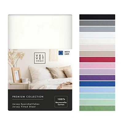 Afbeelding van Hoeslaken 200x200cm 100% gekamd katoen 165gsm Bedlaken 200x200 tot 25 cm matrashoogte Jersey Premium kwaliteit Mooie kleuren Lichtblauw 200 x + 30