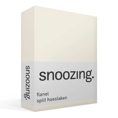 Afbeelding van Snoozing Flanel Split hoeslaken Tweepersoons 140x200 cm Ivoor